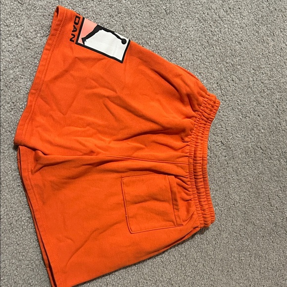 Jordan Orange Athletic Fleece Shorts with Drawstring - Picture 3 of 3